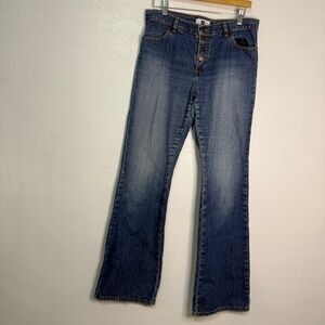 GAP Factory Classic Blue Exposed Button Women's Jeans. 100% cotton. Sz 8.